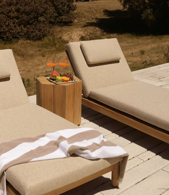 REPOSERA LARA TEKA CON COLCHONETA SECADO ULTRARAPIDO 203X83 en Madera natural - Muebles para el exterior, Uruguay | Masinfinito Casa, vista 3