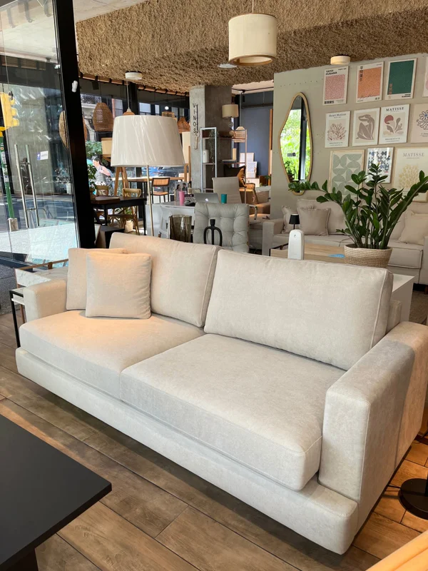 Sofa Dublin 3 Cuerpos (210 cm) EASY CLEAN - Beige en Madera natural - Sillones y sofás, Uruguay | Berna Home, vista 7