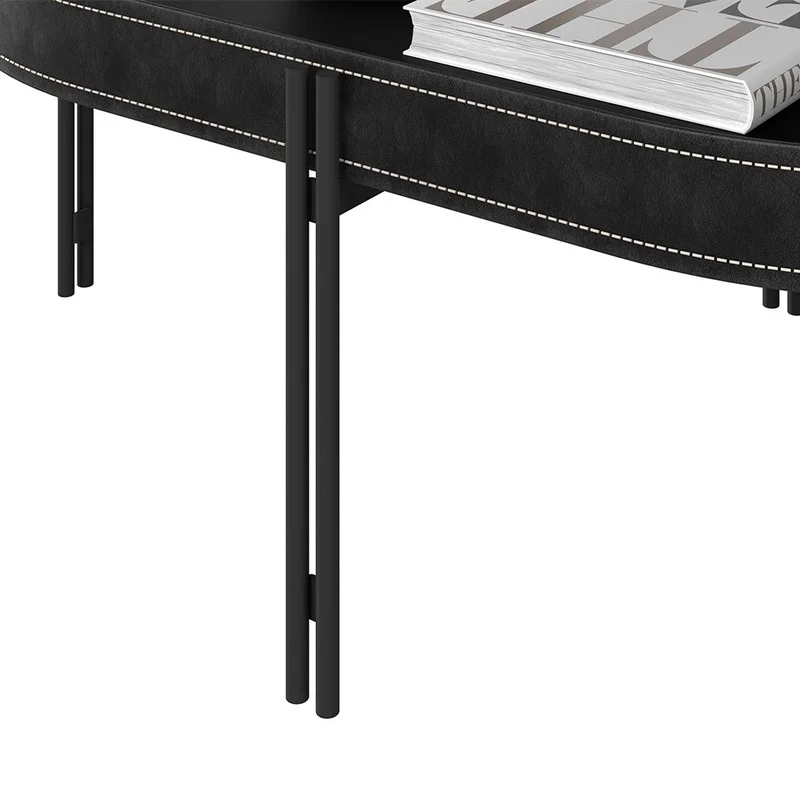 Mesa Ratona Monaco 93cm Cuero/MDF en Marrón - Mesas de living, Uruguay | Balton, vista 13