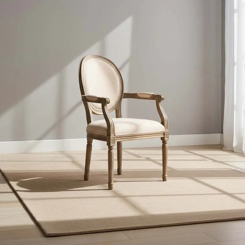 Butaca Madera-y-tela Natural-beige Estilo Luis Xv en Madera natural - Sillas, Uruguay | Divino