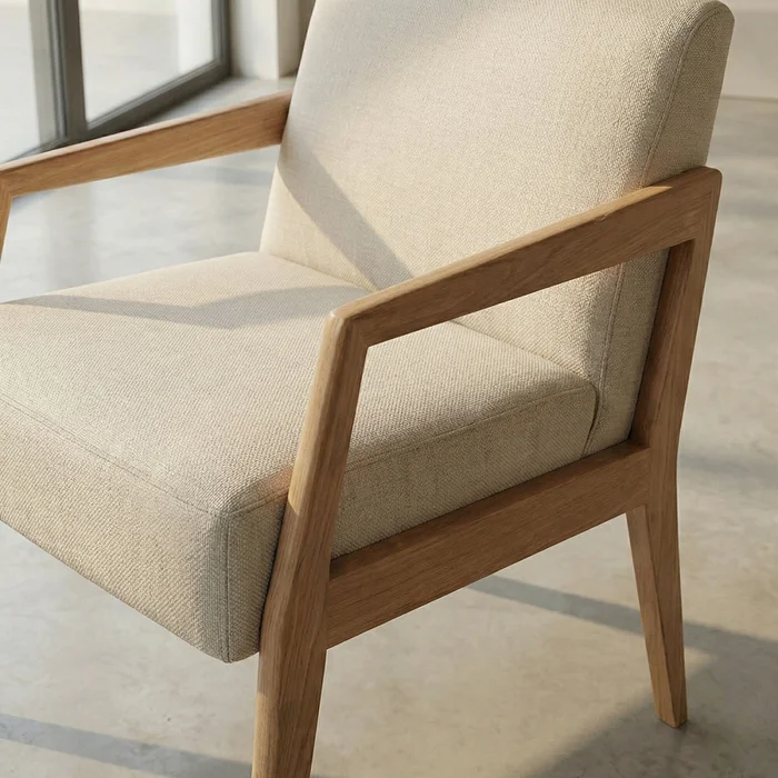 Butaca Zara - Tela Rústica - 218-G2 (Cruda) en Beige, Uruguay | NYR, vista 2