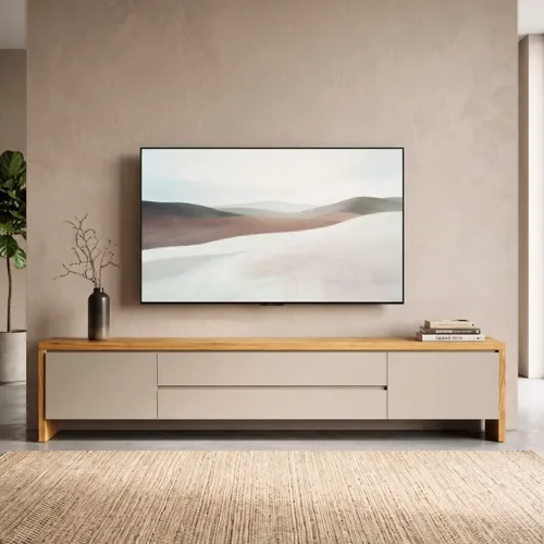 Rack de TV NORD 2.2 - Linea Manhattan - Gianduia / Cinamomo en Focus Mari Slim - Muebles para TV, Uruguay | Rústico Hogar