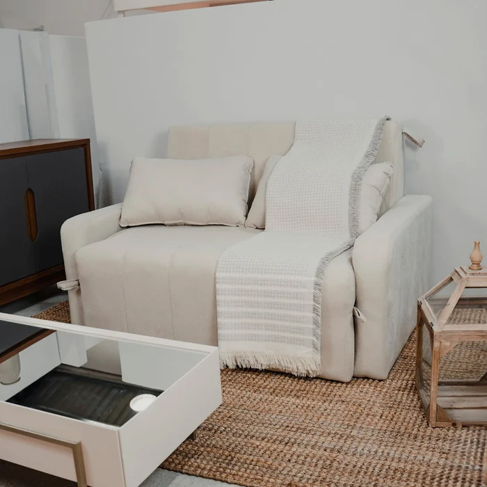 Sofá Cama Atis New con Baúl - Beige en Beige - Sillones y sofás, Uruguay | Ecowood, vista 2