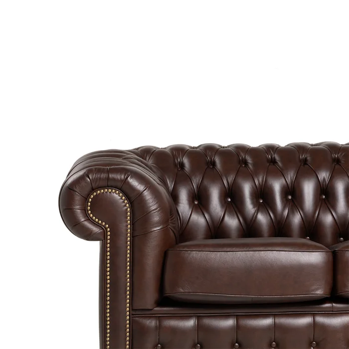 Sofá Chesterfield Novo - Cuero Advanced - 2 cuerpos - Havana - (Preventa) en Marrón - Sillones y sofás, Uruguay | NYR, vista 3