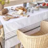 MANTEL RAYAS CRUDO Y BLANCO CON LINEA GRIS en Multicolor - Textiles, Uruguay | Sentido Jose Ignacio, vista 1 de 3