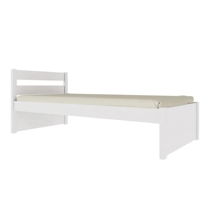 Cama 1 plaza - Nois - Madera Maciza - Blanco en Blanco - Dormitorio, Uruguay | Ecowood, vista 2