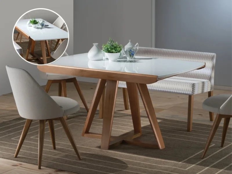 Mesa extensible Ella en Blanco - Mesas de comedor, Uruguay | Arquetipo, vista 3