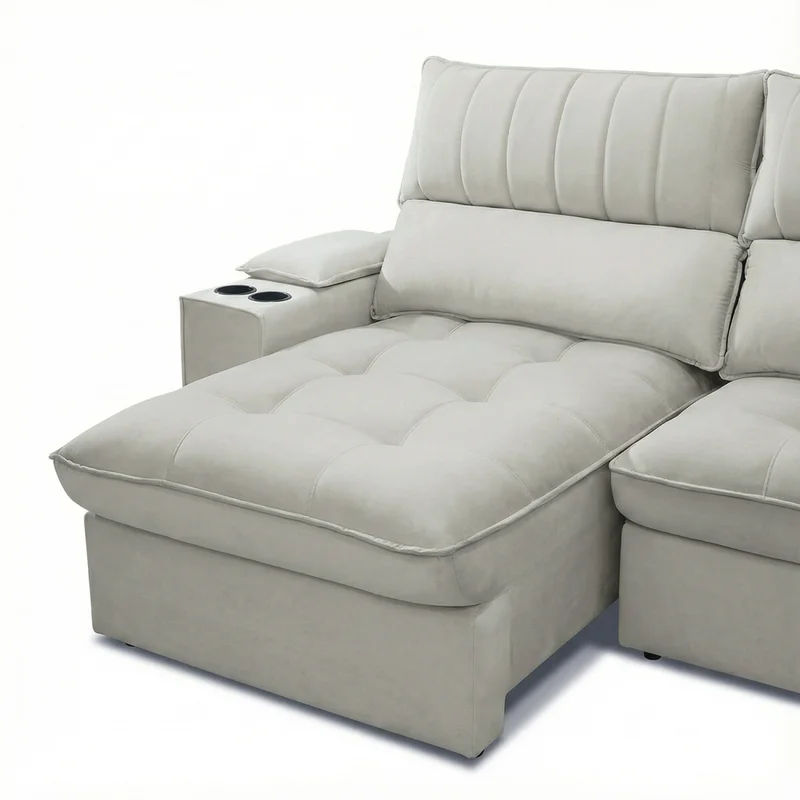 Sillón 3 cuerpos Retráctil Reclinable - Bariloche - Beige en Beige - Sillones y sofás, Uruguay | Rústico Hogar, vista 3