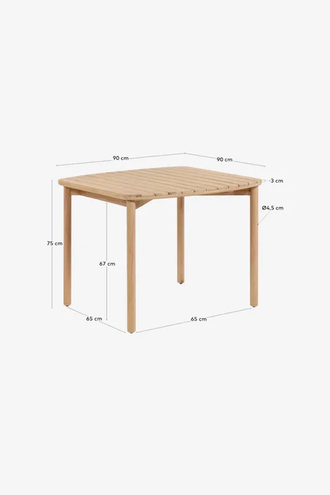 Mesa Sheryl de madera maciza de eucalipto 90 x 90 cm FSC 100% en Madera natural - Mesas de comedor, Uruguay | Kavehome, vista 7