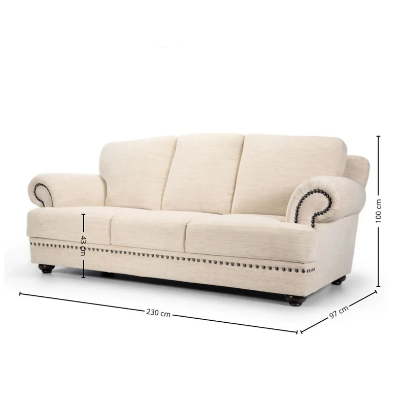 Sofá Legend - Tela Aquaclean - 3 cuerpos - A fabricar en Beige - Sillones y sofás, Uruguay | Nyr, vista 6