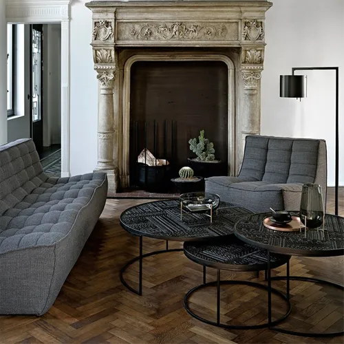 MESA DE CENTRO VOLTA NEGRO SET x 2 en Negro - Mesas de comedor, Uruguay | Viasono