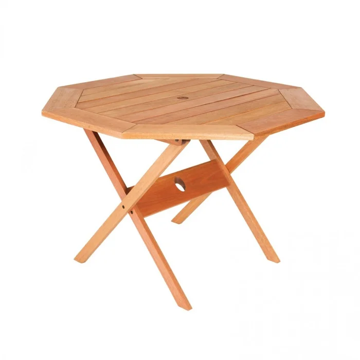 Mesa Plegable de Patio Octagonal - Ipanema en Madera natural - Muebles para el exterior, Uruguay | Rústico Hogar