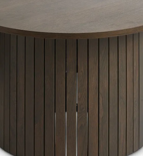 Mesa de centro SPODSBJERG Ø67 color roble osc en Marrón - Mesas de arrimo, Uruguay | JYSK