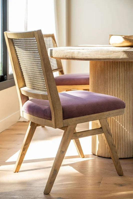SILLA MODERNA CON ESTERILLA - TERCIOPELO UVA en Violeta - Sillas, Uruguay | La Iberica, vista 5