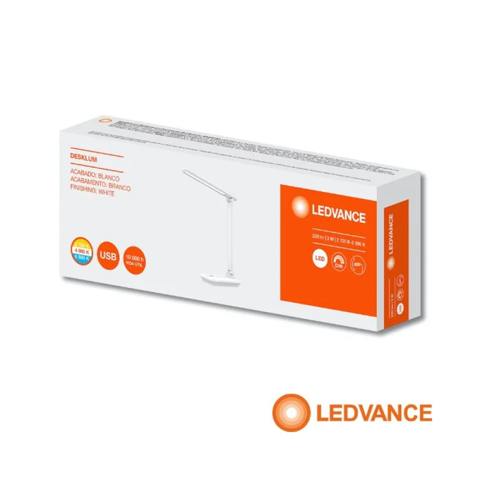 Luminaria LEDVANCE Desklum 3W Blanco en Blanco - Lámparas de mesa, Uruguay | Serlux, vista 2