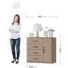 Cómoda Cajonera para Dormitorio de 4 Cajones y 1 Puerta en MDP - Noce en Beige - Cómodas, Uruguay | Mulata, vista 3 de 5