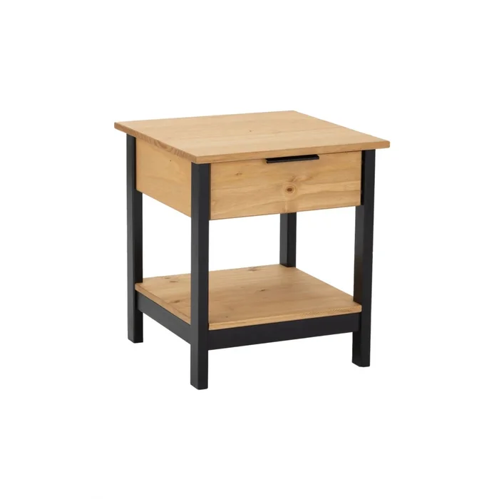 Mesa De Luz Madera 1 Cajón Línea Denver en Madera natural - Mesas de luz, Uruguay | Ecowood, vista 2