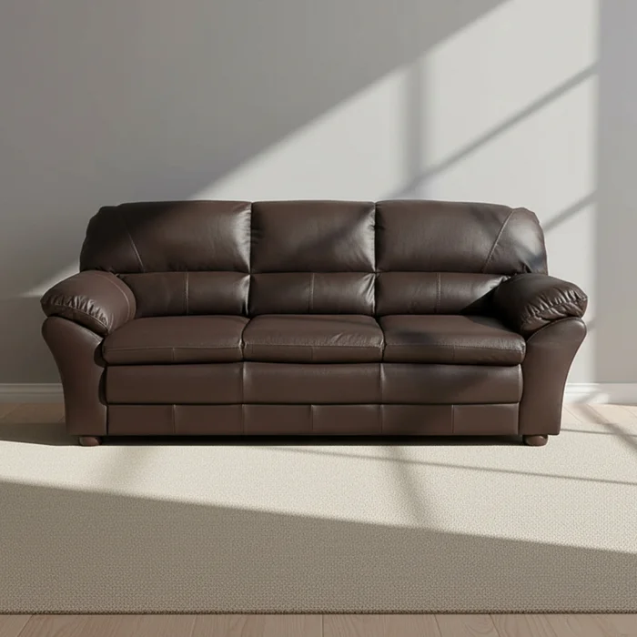 Sillón 3 Cuerpos Cuero Marron Florencia Choc. en Marrón - Sillones y sofás, Uruguay | Divino