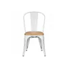 Silla Tolix Asiento de Madera Metal Blanco - Sillas, Uruguay | Berna home, vista 2 de 3