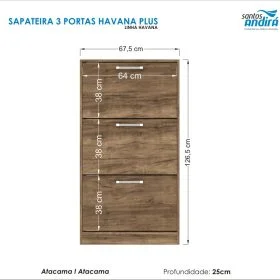 Zapatera Muebles 3 Puertas Dormitorio Jatoba en Marrón - Cómodas, Uruguay | Soy Hogar, vista 2