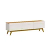 Rack Classic 180 - 3 cajones - Off White y Natural en Blanco - Muebles para TV, Uruguay | NYR, vista 2 de 4