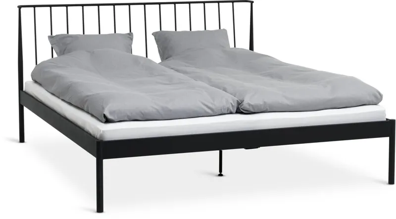 Estructura cama ABILDRO King 180x200 negro en Negro - Dormitorio, Uruguay | JYSK