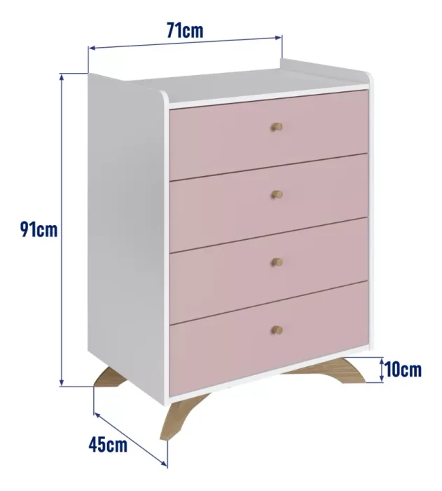 Cajonera Vika – Rosado - Cómodas, Uruguay | RM Muebles y Deco, vista 3