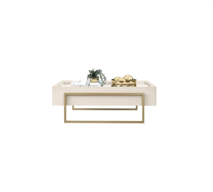 Mesa De Living Vidrio Y Metal - Pilar - Blanco en Blanco - Mesas de living, Uruguay | Rústico Hogar