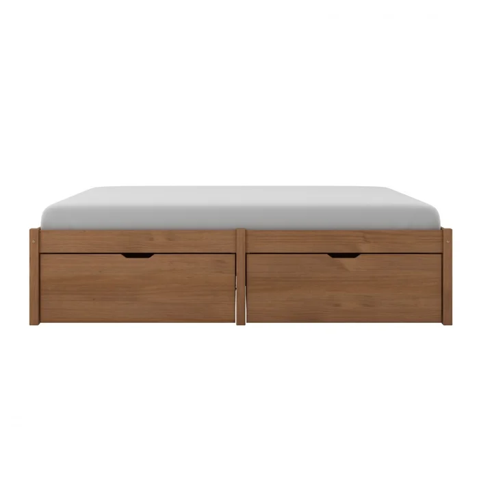 Cama Madera Maciza Con Cajones - 2 plazas - Linea Beauty - Amendoa en Marrón - Dormitorio, Uruguay | Rústico Hogar, vista 3