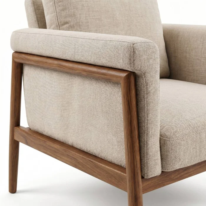 Butaca Atlas - Tela Microfibra - C51 (Castaño) en Beige, Uruguay | NYR, vista 2