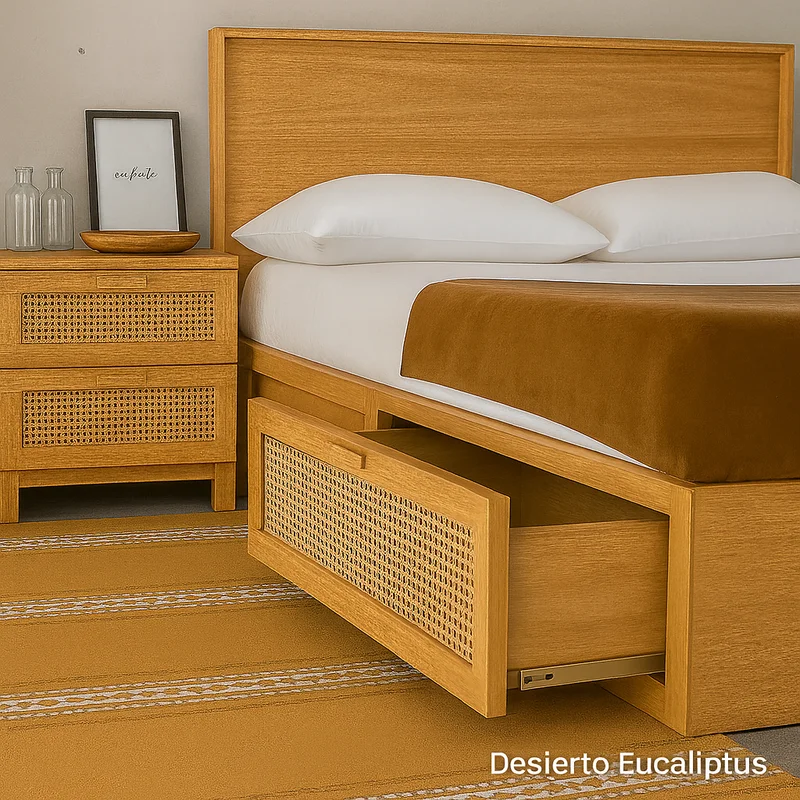Cama Canagge con Ratán en Marrón - Dormitorio, Uruguay | Tree House Deco, vista 7