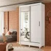 Ropero 2 Puertas Corredizas Con Espejo Y Patas Dormitorio en Blanco, Uruguay | Soy Hogar, vista 5 de 8