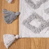 Alfombra de Algodón con Rombos Texturados y Flecos Borla - Textiles, Uruguay | Arredo, vista 3 de 4