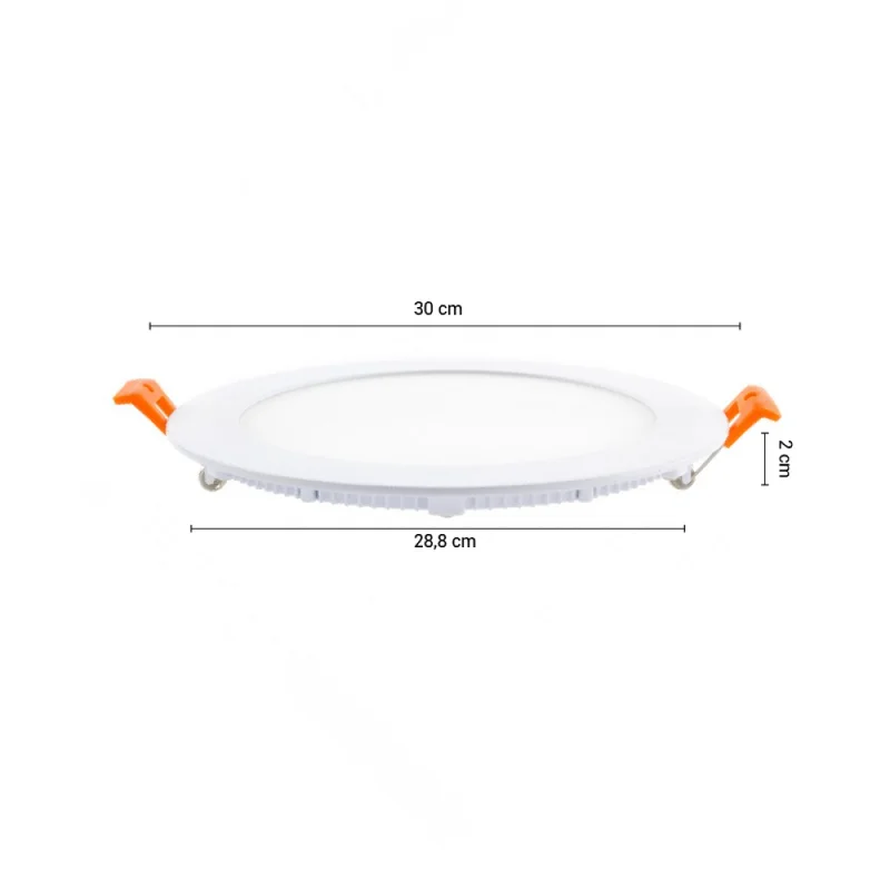 Panel LED Redondo de Empotrar 24W Luz Cálida en Blanco - Lámparas colgantes, Uruguay | Serlux, vista 5