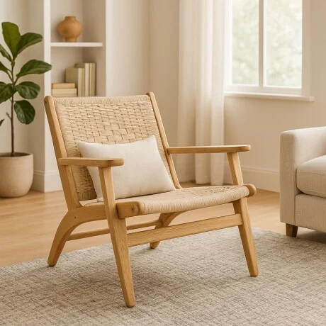 Promo 2 Butacas nórdicas estilo Hans Wegner en Beige - Butacas, banquetas y puffs, Uruguay | La Cueva Muebles, vista 7