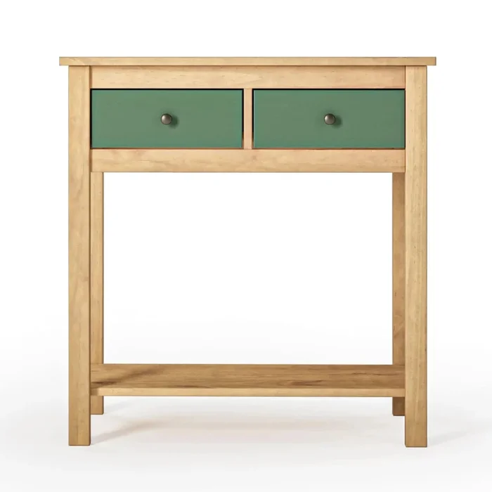 Mesa De Arrime Aparador 2 Cajónes - Línea Maden - Verde en Blanco - Mesas de arrimo, Uruguay | Ecowood, vista 3