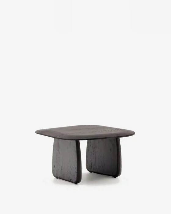 Mesa auxiliar Pirita de madera maciza de roble con - acabado negro 70,6 x 70 cm FSC 100% en Negro - Mesas de arrimo, Uruguay | Kavehome