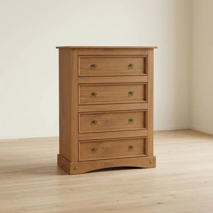 Comoda 4 Cajones Madera Marron Mex en Marrón - Cómodas, Uruguay | Divino