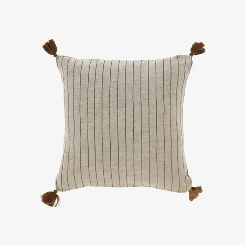 Almohadón Sagira 45 x 45 cm rayas gris en Beige, Gris, Uruguay | Kavehome