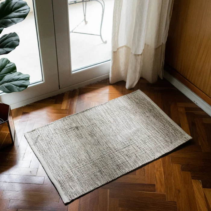 Alfombra algodón tejida 50x80cm - Crema - Alfombras, Uruguay | Buho Store, vista 2