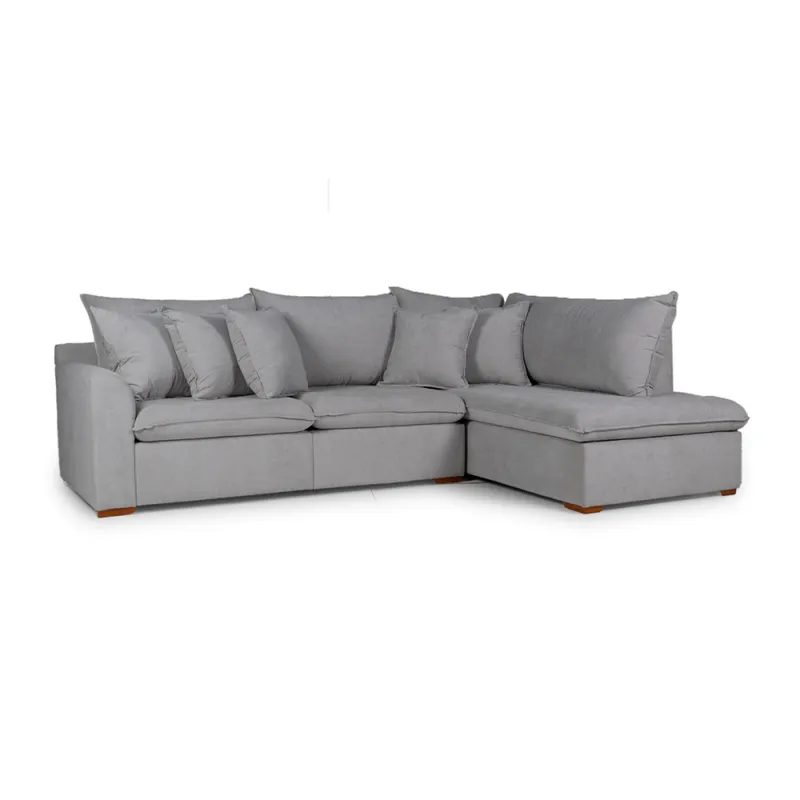 Rinconera Atualitta - Tela Microfibra - Chaise Derecho - TC1009 (Plata) en Gris, Uruguay | NYR