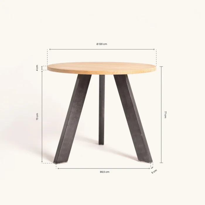 Mesa redonda de comedor Renne en Madera natural - Mesas de comedor, Uruguay | Tree House Deco, vista 4