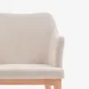Silla Croft de chenilla y patas de madera maciza de fresno - beige en Beige - Sillas, Uruguay | Kavehome, vista 3 de 10