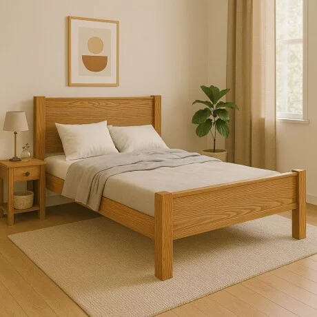 Cama Queen Linea El Dorado en Madera natural - Dormitorio, Uruguay | La Cueva Muebles, vista 8