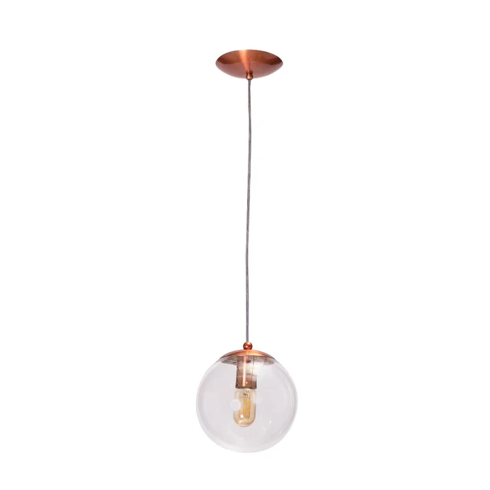 Lámpara Colgante Esfera Cristal con Metal Cobre - Mediana - Lámparas colgantes, Uruguay | Berna home