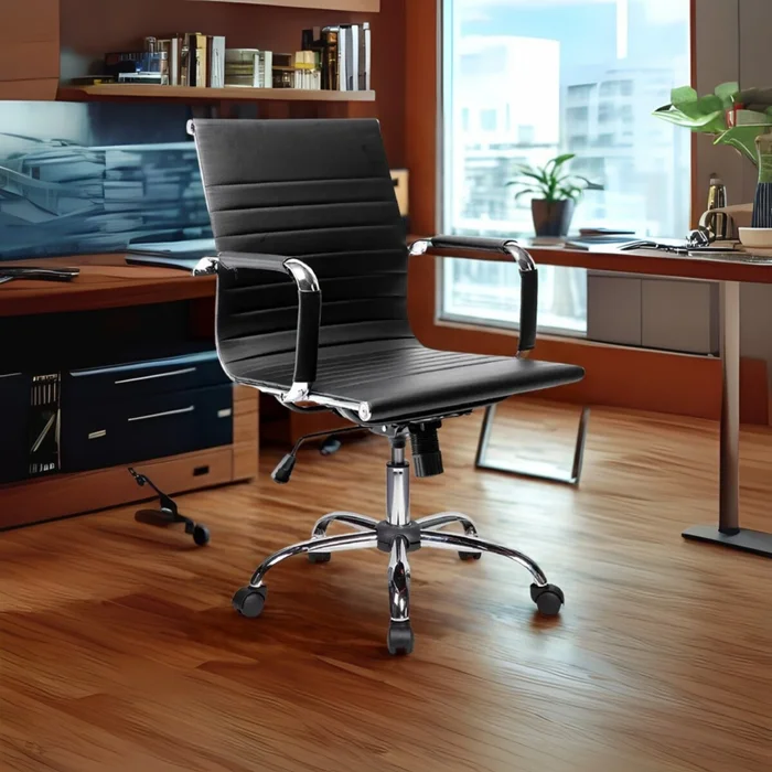 Silla De Escritorio Inox en Negro - Escritorios y sillas de escritorio, Uruguay | Rústico Hogar, vista 2