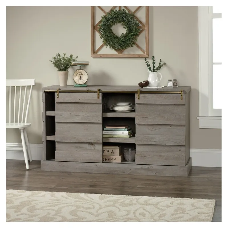 Mueble para TV de madera - Sauder - Linea Cannery Bridge en Gris - Muebles para TV, Uruguay | Rústico Hogar
