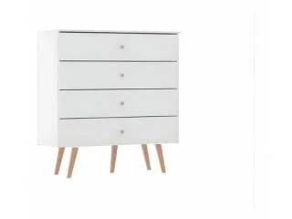 Comoda 4 cajones Retro Blanco en Blanco - Cómodas, Uruguay | Quesal, vista 5
