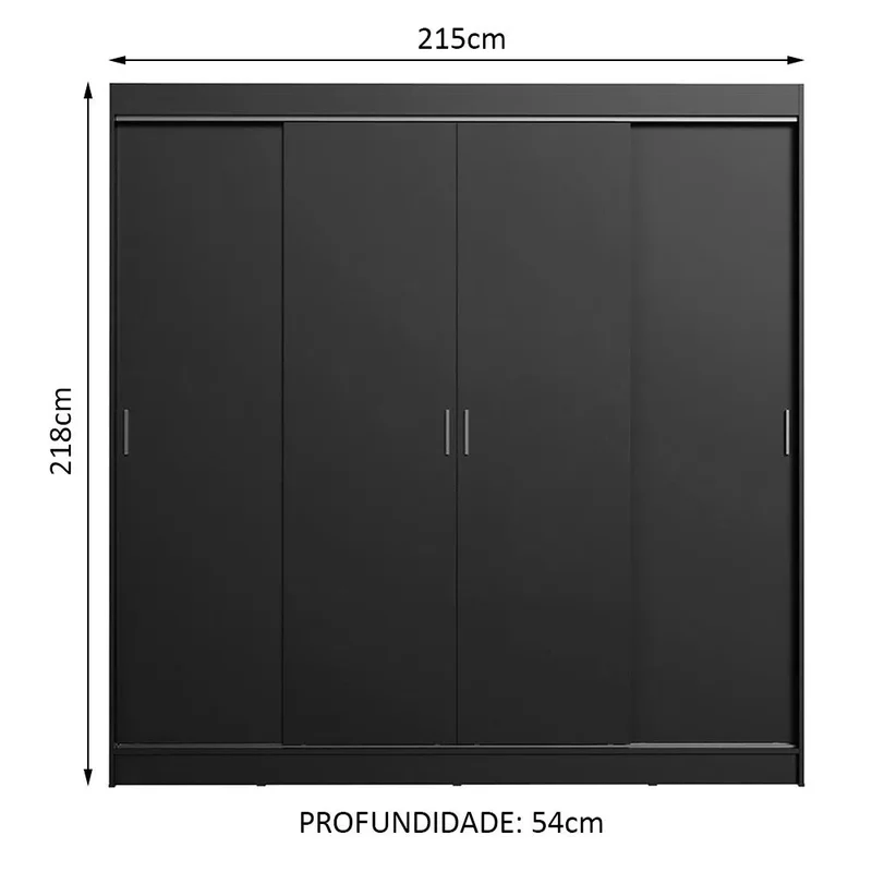Ropero Placard Matrimonial Austin 4 Puertas Corredizas 215cm en Blanco - Roperos y placares, Uruguay | Balton, vista 6