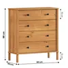 Comoda 4 Cajones Madera Natural-beige Curazao en Madera natural - Cómodas, Uruguay | Divino, vista 3 de 5